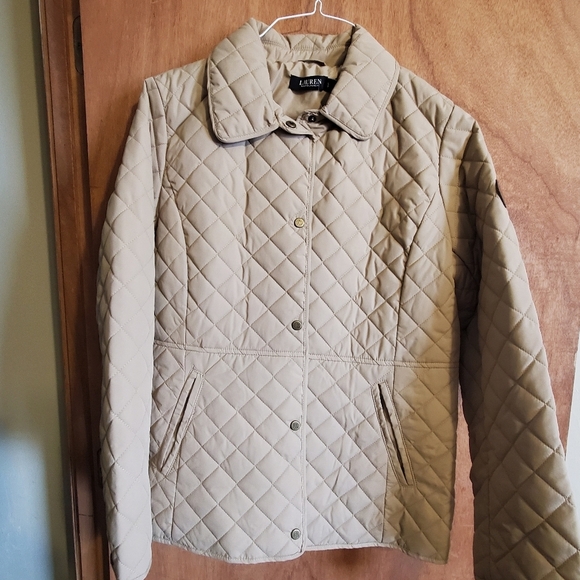 Ralph Lauren Women's Birch Tan. NWT. LARGE. QUILTED - Picture 2 of 14